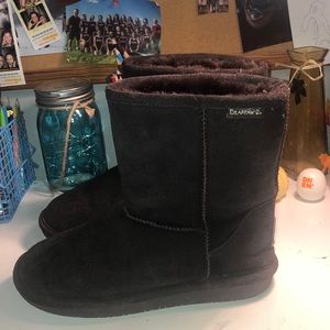 Chocolate Brown BearPaw Fluffy Boots